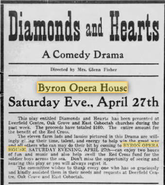Byron Opera House - April 1918 Ad (newer photo)